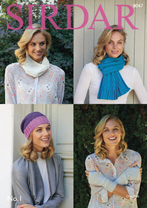 Scarf, Hat, Wrist Warmers and Snood in Sirdar - 8047 - Downloadable PDF