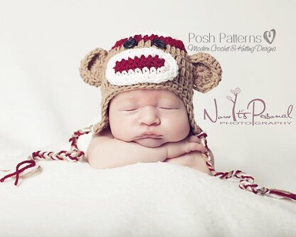 Sock Monkey Hat Crochet Pattern 308