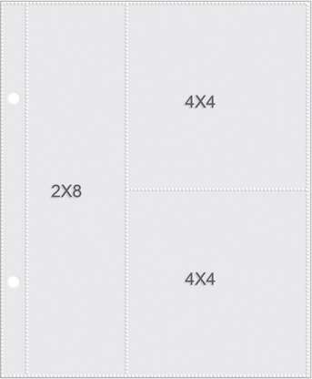 Simple Stories Sn@p! Pocket Pages For 6"X8" Binders 10/Pkg - (1) 2"X8" & (2) 4"X4" Pockets
