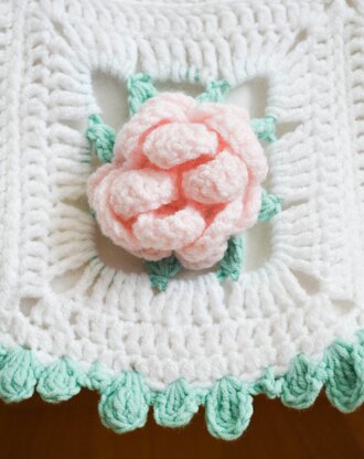 Dear Peony – flower granny square baby blanket pattern