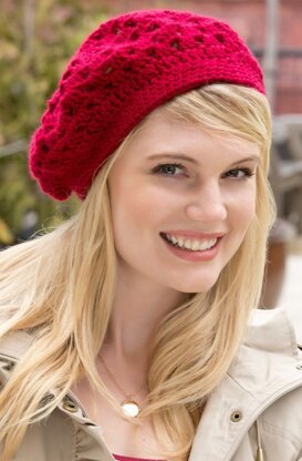 Bridgette Beret in Red Heart Soft Solids - LW3158