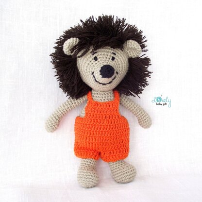 Amigurumi Hedgehog in Overalls Crochet Pattern