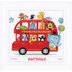 Vervaco Safari Bus Birth Sampler Cross Stitch Kit - 28cm x 28cm