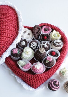 Crochet Box of Chocolates in Red Heart Super Saver Economy Solids - WR1086