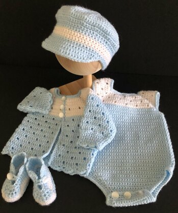 Baby Boy Newborn-3Months Outfit with Onesie Crochet pattern by Margaret ...