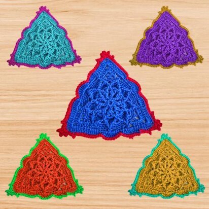 A crochet triangle motif