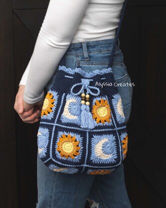 Sun Smile Pattern Print Crossbody bags