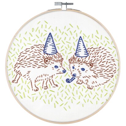 PopLush Hedgehog Party Embroidery Kit - 8in