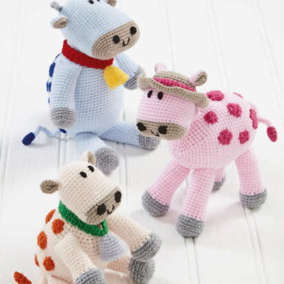 Crocheted Cows in King Cole Big Value DK 50g - 9155 - Leaflet