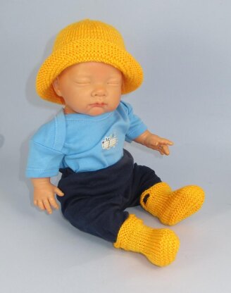 Baby Pull On Boots and Souwester Hat
