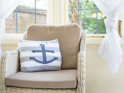 Anchor Cushion in Deramores Studio DK Acrylic - Downloadable PDF