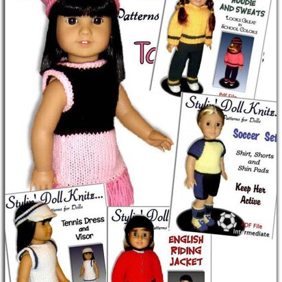 Knitting Patterns for doll clothes, Fit American girl Doll, 18 inch. 05