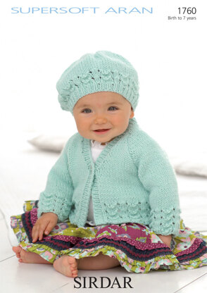 Cardigan and Beret in Sirdar Supersoft Aran - 1760 - Downloadable PDF