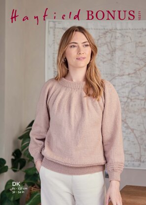 Round Neck Sweater in Hayfield Bonus DK - 10271 - Downloadable PDF