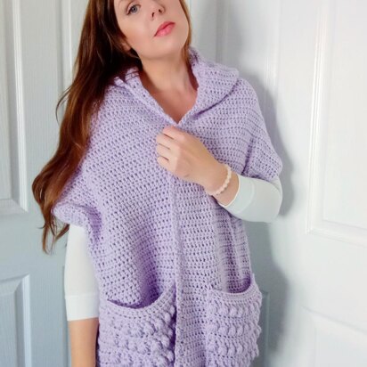 Crochet Lilac Pocket Shawl Pattern