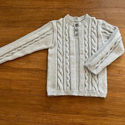 Boys Cable and Striped Lightweight Summer Jumper