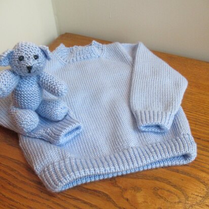 Baby 4 ply Jumper & Baby Bear Toy