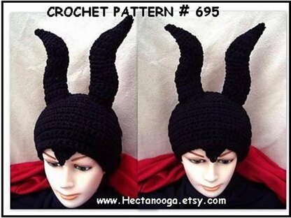 695 GREAT HORNED Crochet HAT, newborn to adult