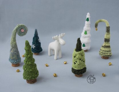 Knitted flat 7 Pine Christmas Trees