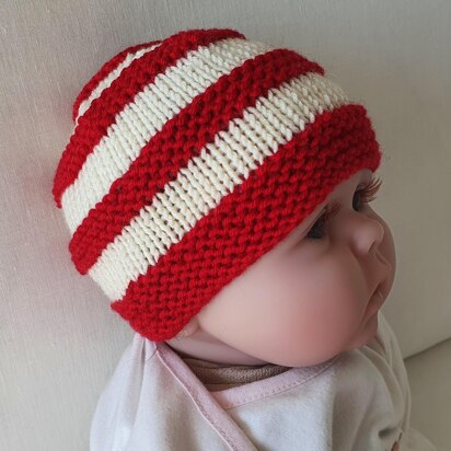 Scotty - Babies 8ply striped ridged beanie