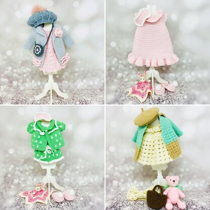 Doll clothes, amigurumi doll clothes, PATTERN BUNDLE