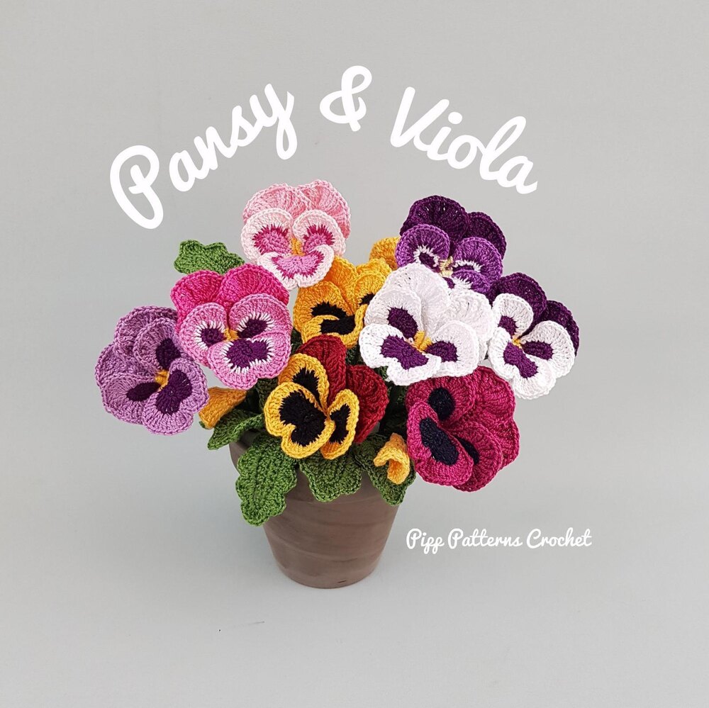 Pansy & Viola Crochet pattern by Pippa Patterns | LoveCrafts