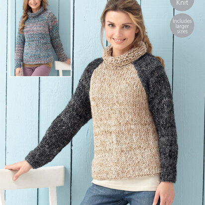 Sweaters in Hayfield Ripple Super Chunky - 7205 - Downloadable PDF