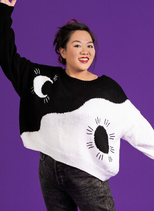 Moon & Sun Sweater - Free Sweater Knitting Pattern For Women in Paintbox Yarns Simply DK by Paintbox Yarns