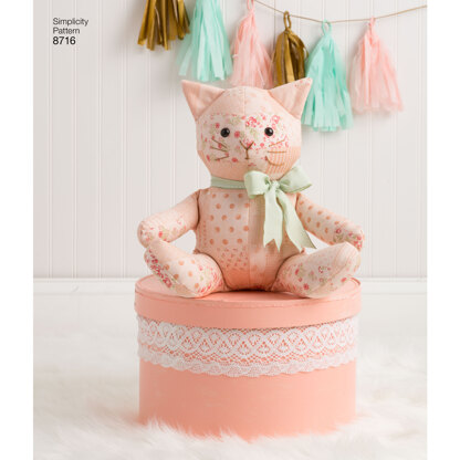 Simplicity 8716 Stuffed Animals - Paper Pattern, Size OS (ONE SIZE)