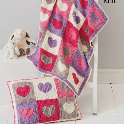 Blankets and Cushion Covers Knitted in King Cole DK - 5734 - Downloadable PDF