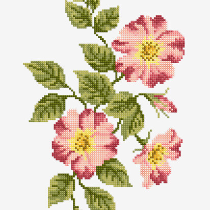 Pink Flowers in DMC - PAT0677 -  Downloadable PDF