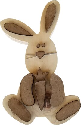 Foundations Decor Interchangeable "O" Wood Shape - Easter Bunny, 5.25"X7.75"