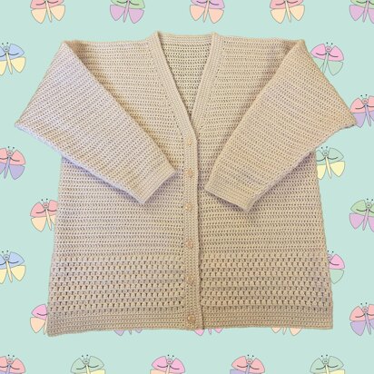 Easy Patterned Panel Lady's Crochet Cardigan