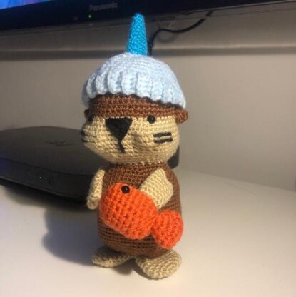 PATTERN - Crochet Otter Wearing a Shark Hat