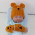 New Baby Teddy Bear Booties, Beanie & Mittens