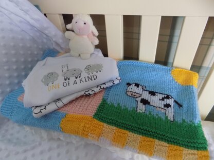 Farmyard Animals Baby Blanket