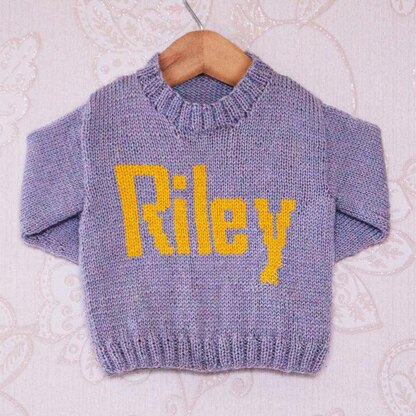 Intarsia - Riley Moniker Chart - Childrens Sweater