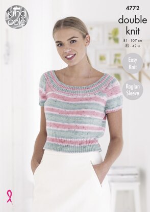 Ladies' Tops in King Cole Cottonsoft Crush DK - 4772 - Downloadable PDF