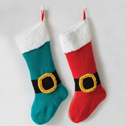 Santa/Elf Stockings in Caron Simply Soft - Downloadable PDF