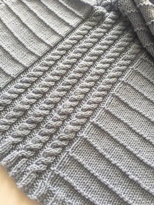 Cables & Stripes Baby Blanket