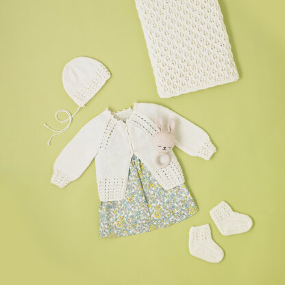 Petals and Leaves - Layette Knitting Pattern for Babies in Paintbox Yarns Baby DK