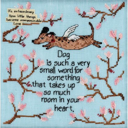 Mill Hill Curly Girl-Dog Is a Small Word Counted Cross Stitch Kit - 7in x 7in