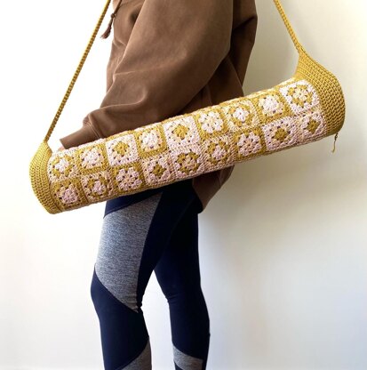 Granny squares yoga mat bag Crochet pattern by