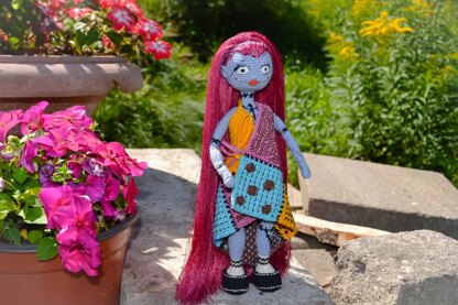 Crochet Pattern Sally Skellington Amigurumi doll