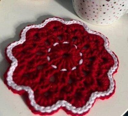 Classic Crochet Flower Coaster Festive Style