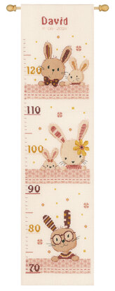 Vervaco Counted Cross Stitch Kit Sweet Bunnies Cross Stitch Kit - 18cm x 70cm (7.2in x 28in)