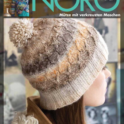 Mütze mit verkreuzten Maschen aus Noro Miyabi - NMMM16 - PDF-Anleitung