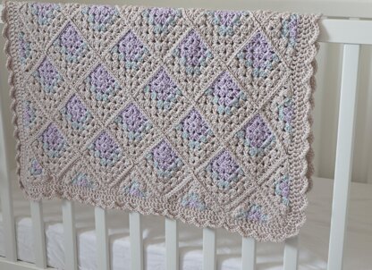 Mitered Granny Square Baby Blanket