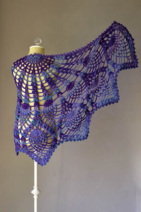 Pineapple Peacock Shawl in Universal Yarn Major - Downloadable PDF