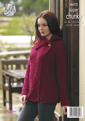 Coatigan, Cardigan & Gilet in King Cole Big Value Super Chunky Twist - 4612 - Downloadable PDF